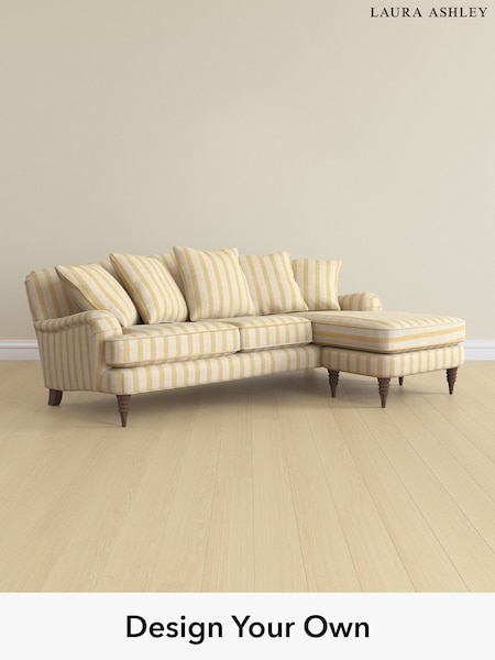 Kinsham Stripe/Ochre Yellow Lynden Scatter Back By Laura Ashley (W47395) | £2,425