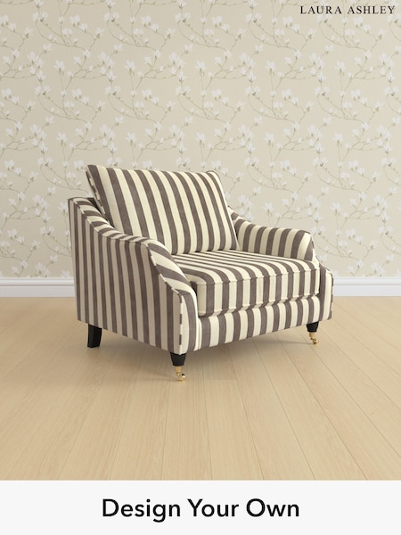 Orla Stripe/Dark Truffle Natural Beverley By Laura Ashley (W47551) | £1,100