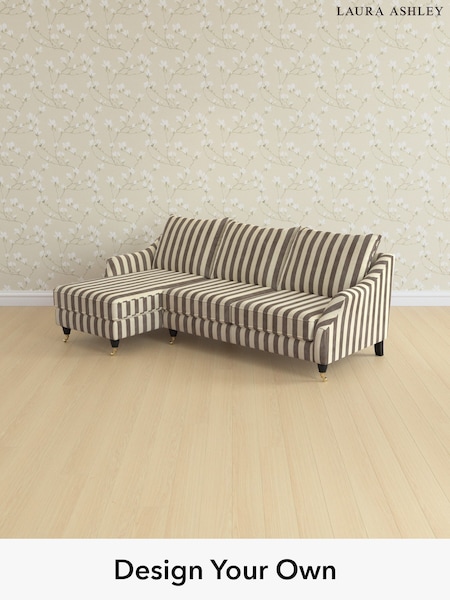 Orla Stripe/Dark Truffle Natural Beverley By Laura Ashley (W47551) | £2,375