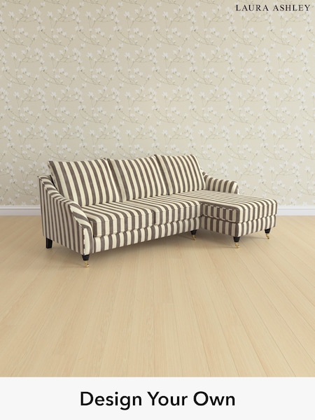 Orla Stripe/Dark Truffle Natural Beverley By Laura Ashley (W47551) | £2,375
