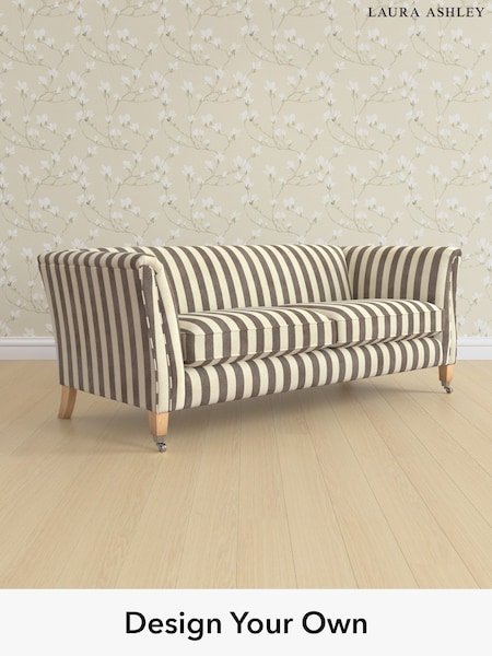 Orla Stripe/Dark Truffle Natural Chatsworth By Laura Ashley (W47558) | £1,525