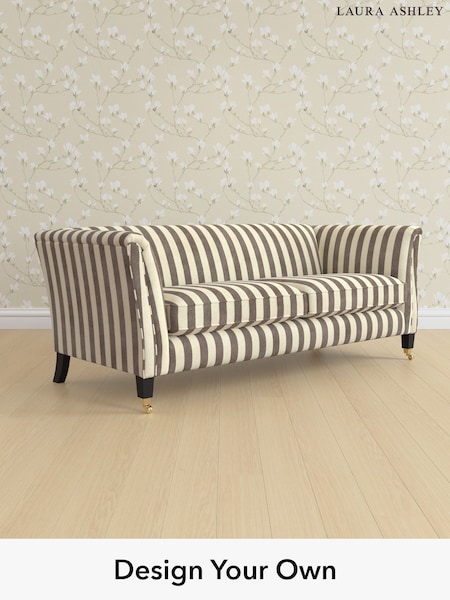 Orla Stripe/Dark Truffle Natural Chatsworth By Laura Ashley (W47558) | £1,525