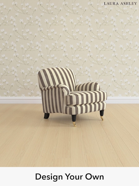 Orla Stripe/Dark Truffle Natural Lynden Scatter Back By Laura Ashley (W47629) | £950