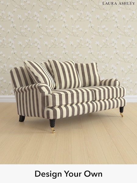 Orla Stripe/Dark Truffle Natural Lynden Scatter Back By Laura Ashley (W47629) | £1,425