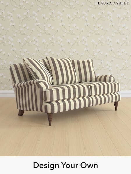 Orla Stripe/Dark Truffle Natural Lynden Scatter Back By Laura Ashley (W47629) | £1,425