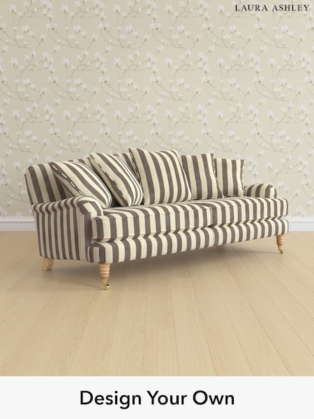 Orla Stripe/Dark Truffle Natural Lynden Scatter Back By Laura Ashley (W47629) | £1,625