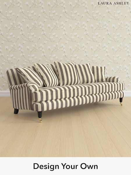 Orla Stripe/Dark Truffle Natural Lynden Scatter Back By Laura Ashley (W47629) | £1,725