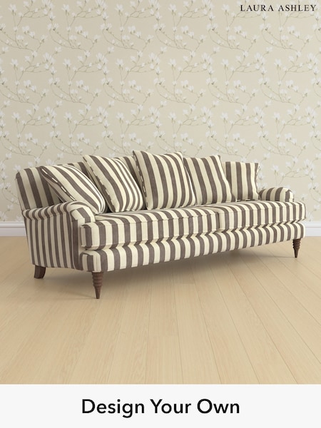 Orla Stripe/Dark Truffle Natural Lynden Scatter Back By Laura Ashley (W47629) | £1,725