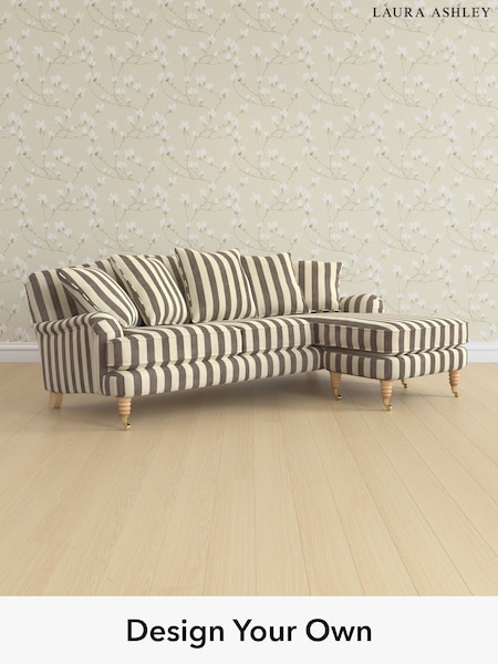 Orla Stripe/Dark Truffle Natural Lynden Scatter Back By Laura Ashley (W47629) | £2,625