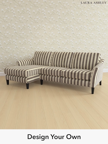 Orla Stripe/Dark Truffle Natural Marford By Laura Ashley (W47637) | £2,250