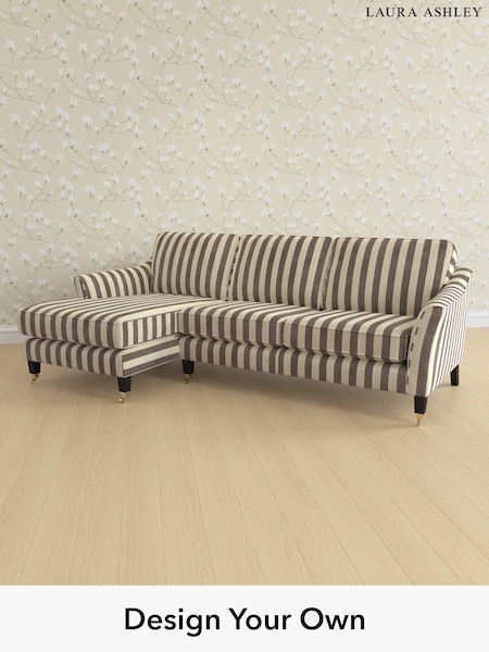 Orla Stripe/Dark Truffle Natural Marford By Laura Ashley (W47637) | £2,250