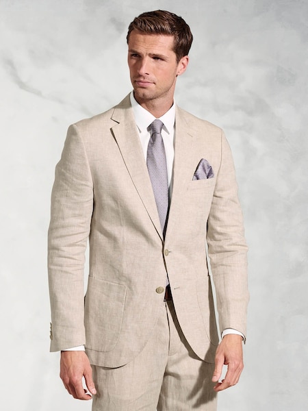 Brook Taverner Natural 100% Linen Suit Jacket (W47790) | £149