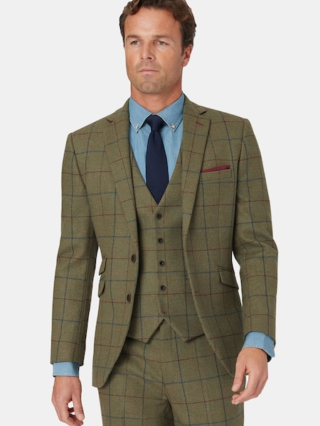 Brook Taverner Green Check Wool Suit Jacket (W47796) | £249
