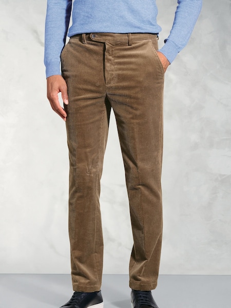 Brook Taverner Brown 8W Corduroy Trousers (W47802) | £60