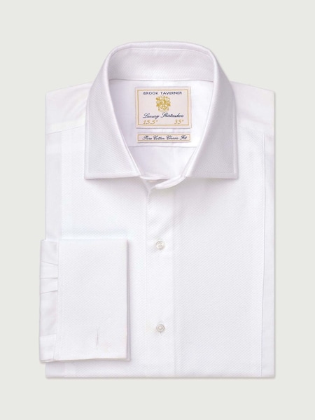 Brook Taverner White Dinner Shirt With Marcella 100% Cotton Bib (W47830) | £50