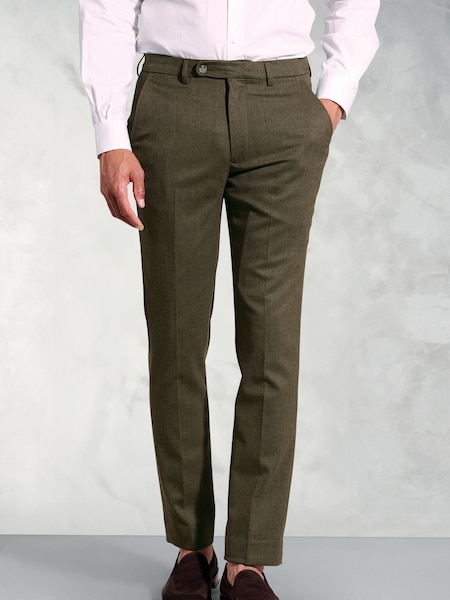 Brook Taverner Green Flannel Trousers (W47832) | £79