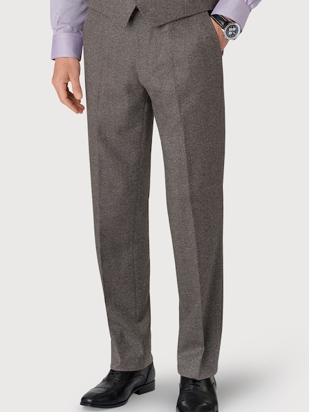 Brook Taverner Grey Donegal Wool Suit Trousers (W47836) | £100