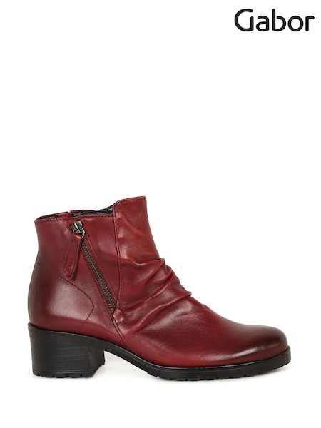 Gabor Red Jenna Leather Boots (W47882) | £120