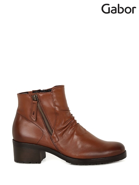 Gabor Jenna Sattel Leather Brown Boots (W47898) | £120