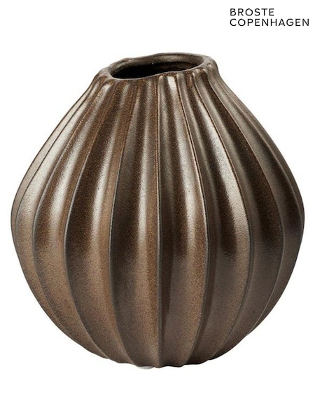 Broste Copenhagen Antique Brown Wide Medium Vase (W47995) | £65