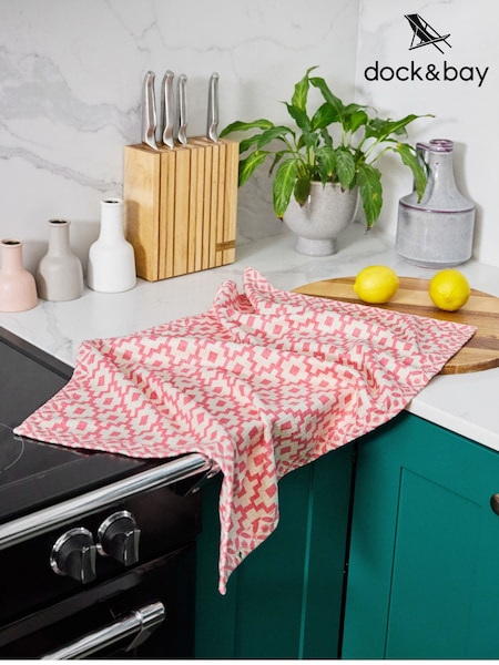 Dock & Bay Pink Tea Towel Quick Dry Kitchen and Dish Towel (W48039) | £14