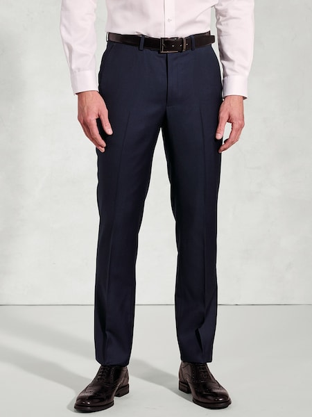 Brook Taverner Blue Wool Suit Trousers (W48109) | £120