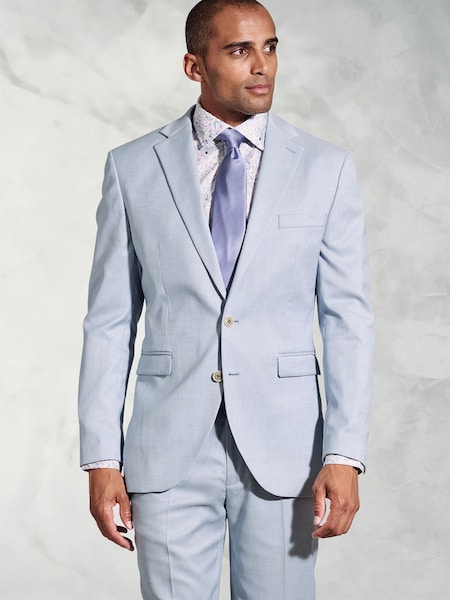 Brook Taverner Blue Textured Occasion Suit Jacket (W48114) | £99