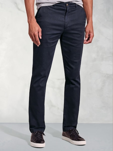 Brook Taverner Blue Sateen Cotton Stretch Trousers (W48120) | £60
