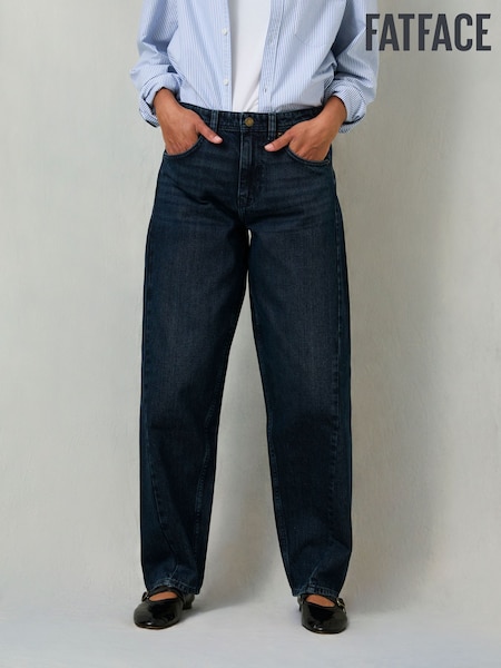 FatFace Roseland Ink Full Length Barrel Leg Jeans (W48211) | £62