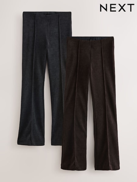 Black/Brown Smoothing Corduroy Bootcut Trousers 2 Pack (W48242) | £48