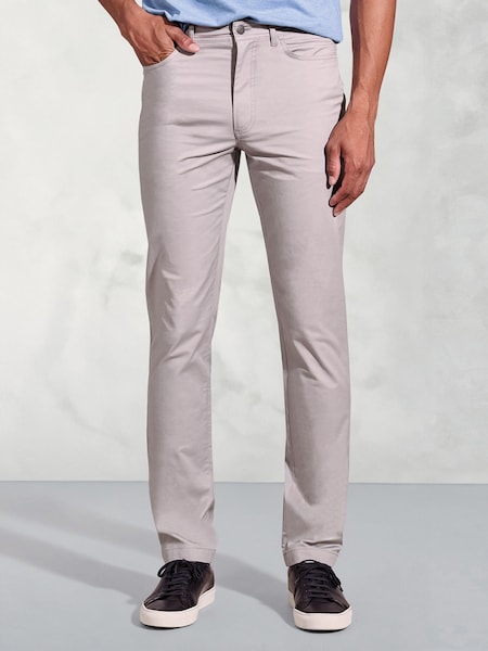 Brook Taverner Grey Cotton Slub 5 Pocket Trousers (W48466) | £50