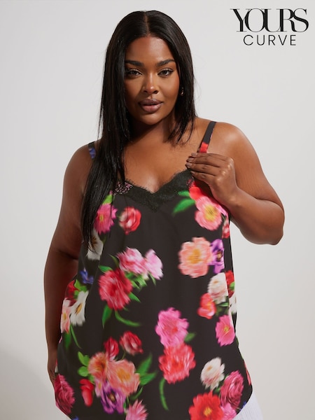 Yours Curve Black Lace Cami (W48477) | £20