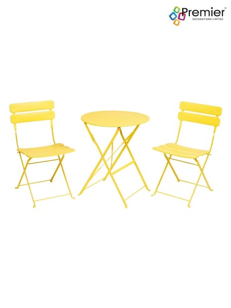 Premier Decorations Ltd Yellow 2 Seater Metal Bistro 2 Seater Set (W48538) | £160