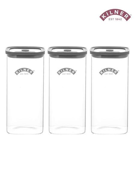 Kilner Set of 3 Clear Fresh Storage Jars 1.5l (W48542) | £38