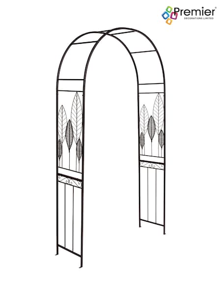 Premier Decorations Ltd Black and Rustic Brown Arboretum Garden Arch (W48560) | £140