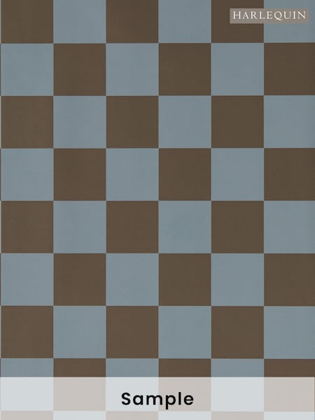 Harlequin AtlanticChocolate Blenets Check Atlantic Chocolate Wallpaper Sample (W48662) | £1