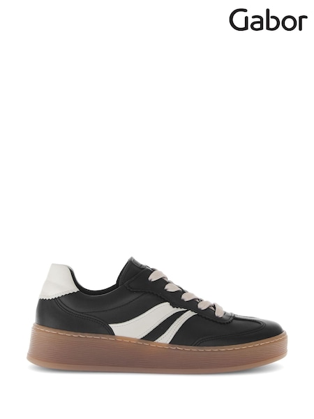 Gabor Dahma Leather Black Trainers (W48674) | £100