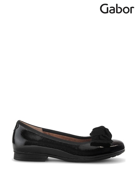 Gabor Picnic Patent Leather Black Shoes (W48689) | £95