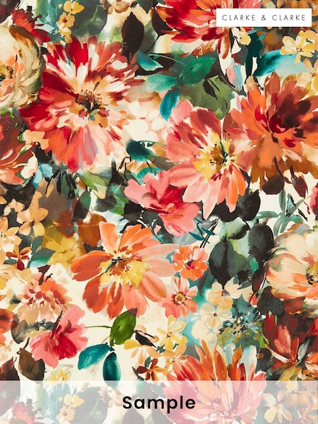 Clarke & Clarke Rouge Tahiti Exotica 2 A4 Wallpaper Sample (W48692) | £1