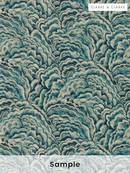 Clarke & Clarke Kingfisher Gilver Lumino Exotica 2 A4 Wallpaper Sample (W48695) | £1