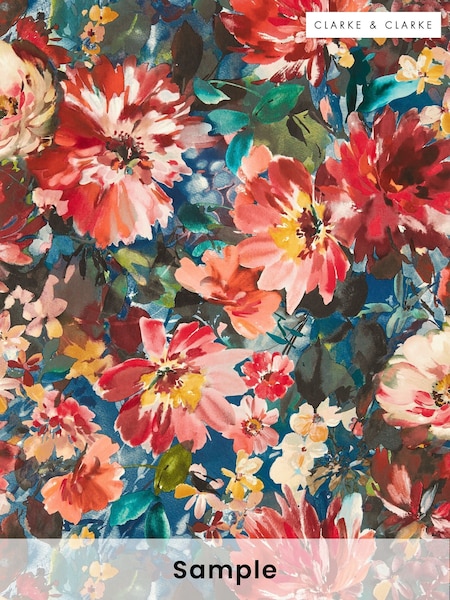 Clarke & Clarke Midnight Tahiti Exotica 2 A4 Wallpaper Sample (W48711) | £1