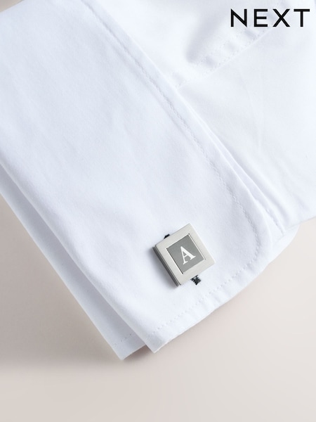 Silver/Black Monogram Cufflinks (W48722) | £14