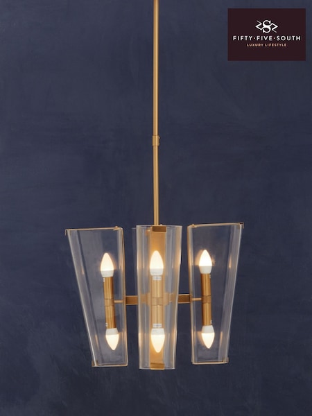 Fifty Five South Antique Brass Celeste Pendant Ceiling Light (W48762) | £750