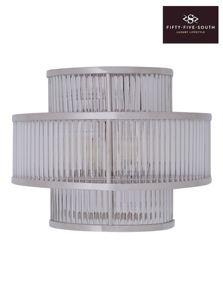 Fifty Five South Nickel Salasco 3 Tier Glass Wall Light (W48789) | £270