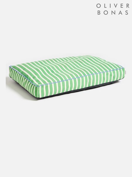 Oliver Bonas Green Extra Large Stripe Pet Cushion (W48921) | £65