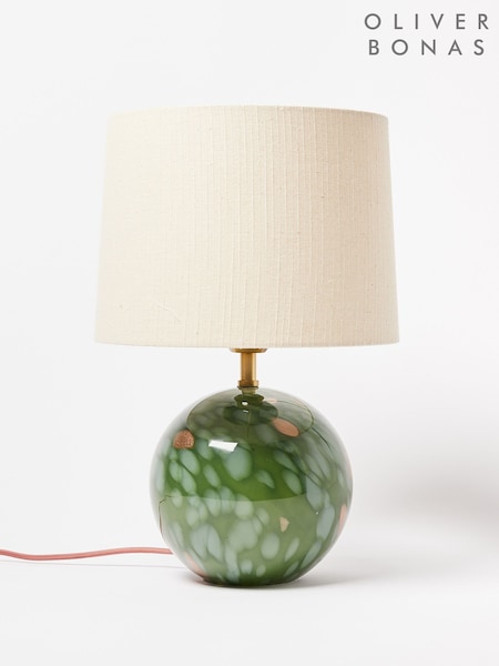 Oliver Bonas Green Zoja Glitter Desk & Table Lamp (W48936) | £95