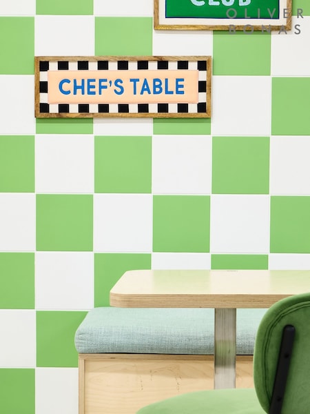 Oliver Bonas Pink Chef’s Table Embroidered Framed Wall Art (W49015) | £0