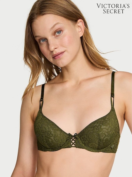 Victoria's Secret Green Chameleon Unlined Demi Sexy T-Shirt Lace-Up Bra (W49066) | £29