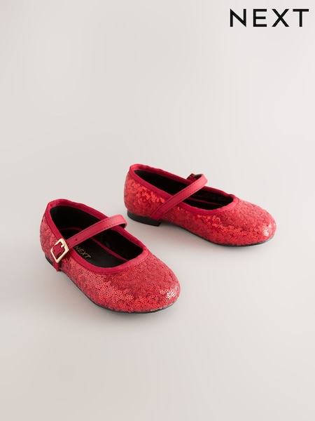 Red Sequin Mary Jane Shoes (W49080) | £19 - £21