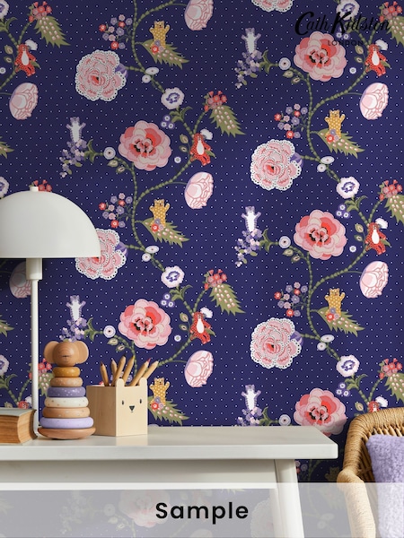 Cath Kidston Blue A4 Catnip Wallpaper Sample (W49149) | £1
